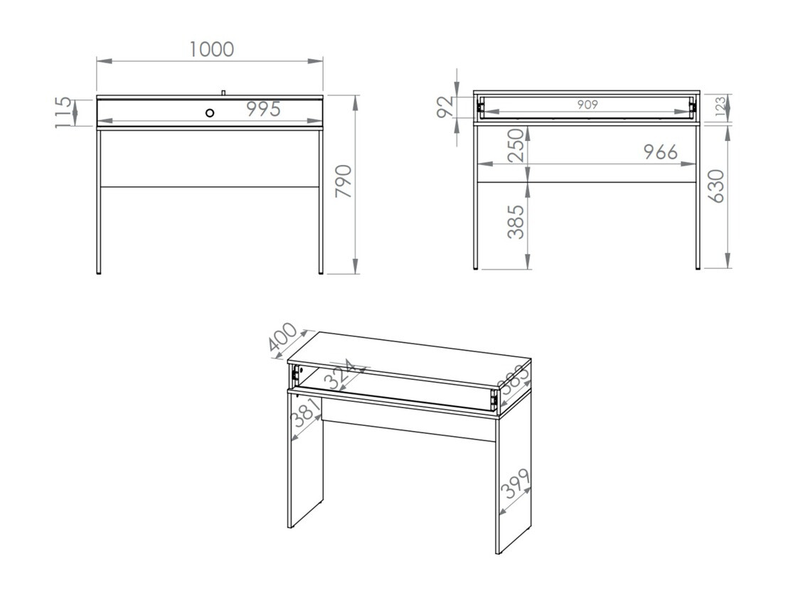 Макияжный столик Flonovu 108 (Темно-зеленый + Золотой)