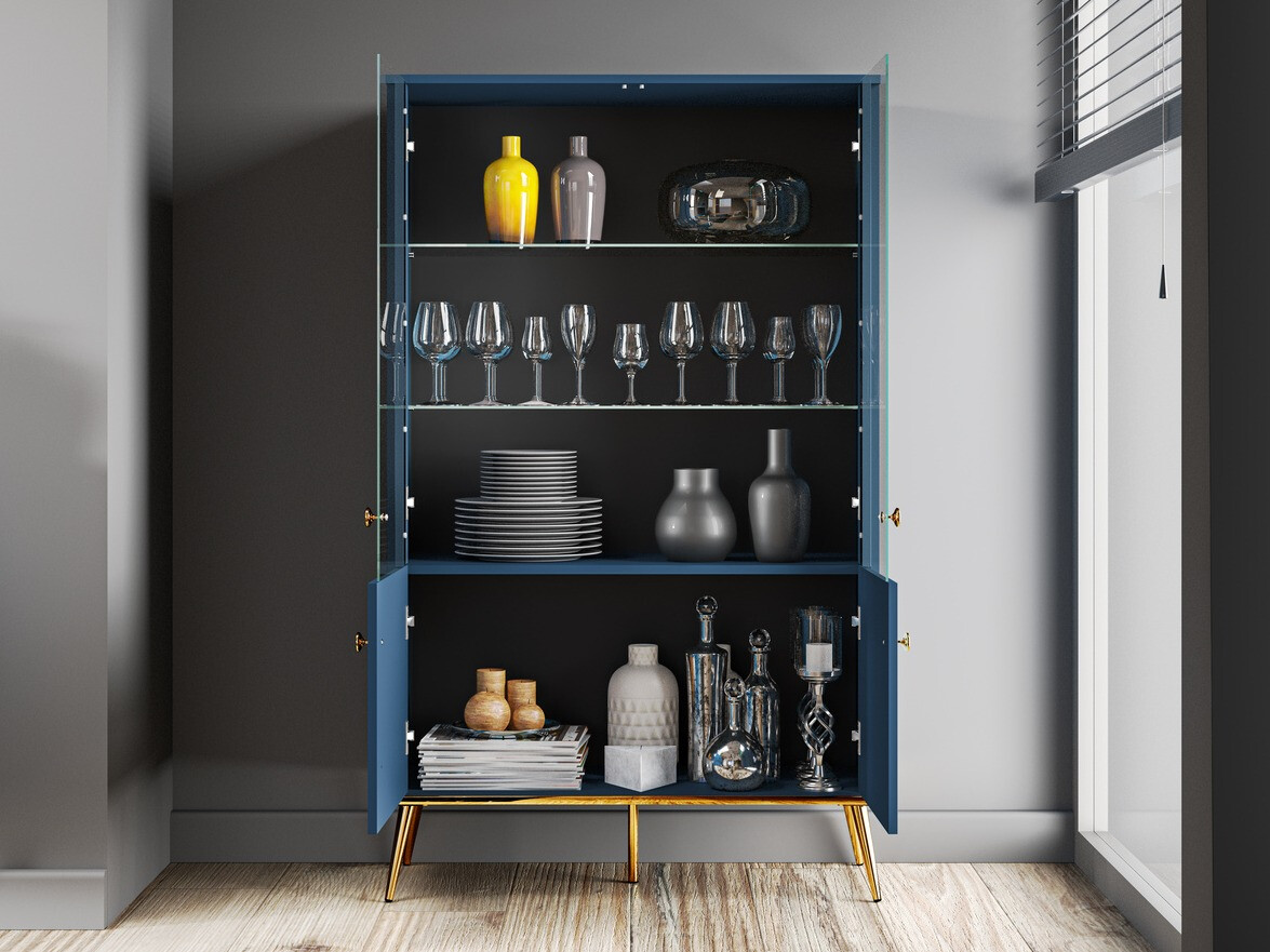 Стеллаж Flonovu 101 (Темно-синий + Золотой)