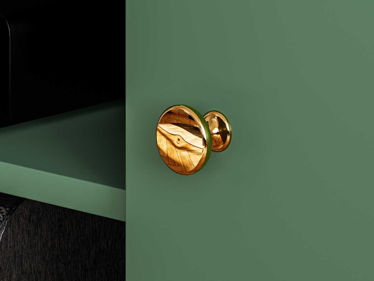 TV galds Flonovu 104 (Tumši zaļš + Zelta)