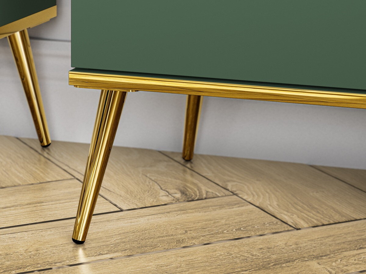 TV galds Flonovu 104 (Tumši zaļš + Zelta)