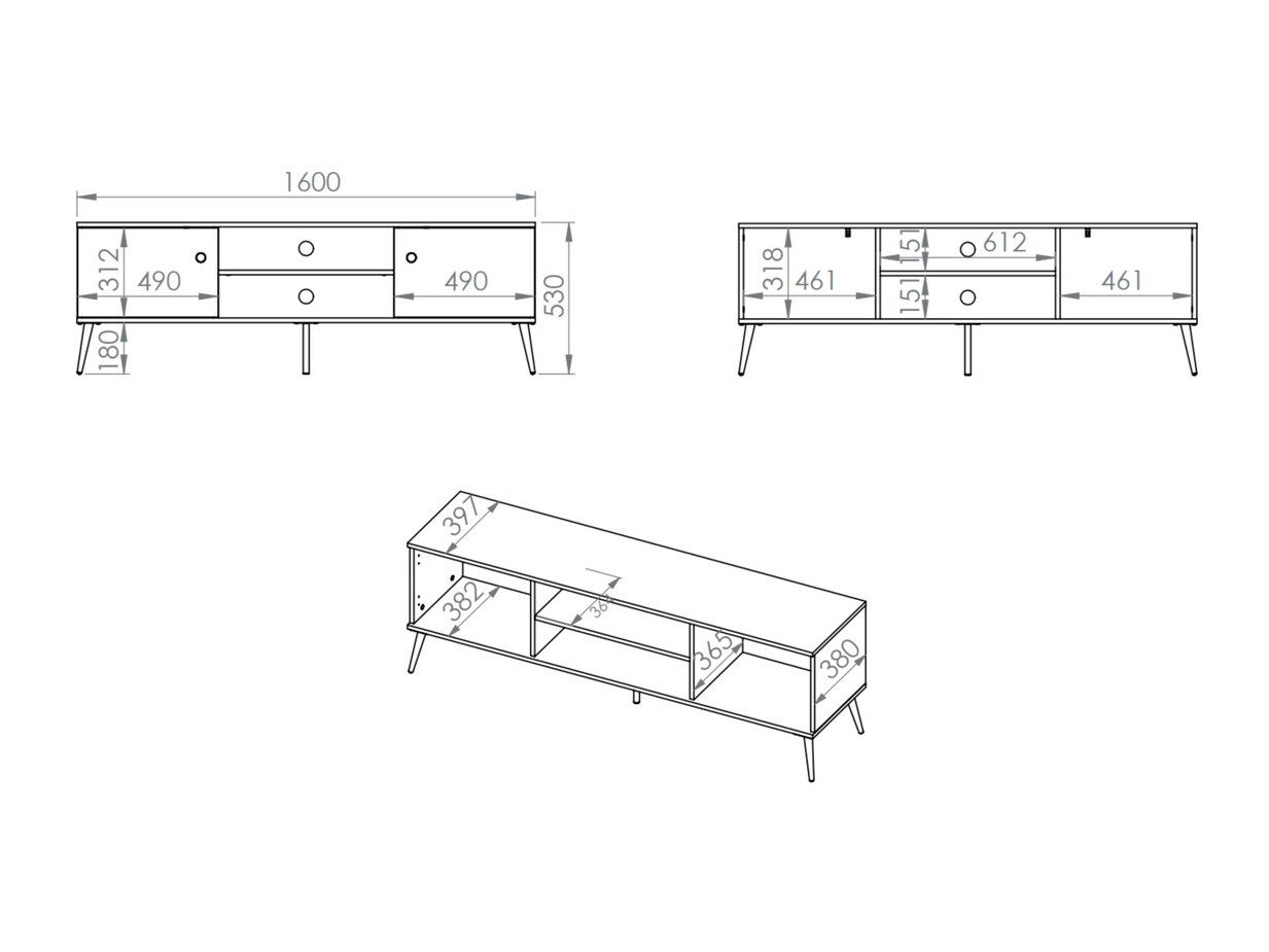TV galds Flonovu 104 (Tumši zaļš + Zelta)