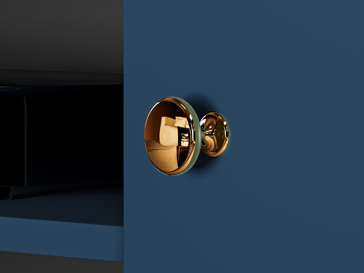 TV galds Flonovu 104 (Tumši zils + Zelta)