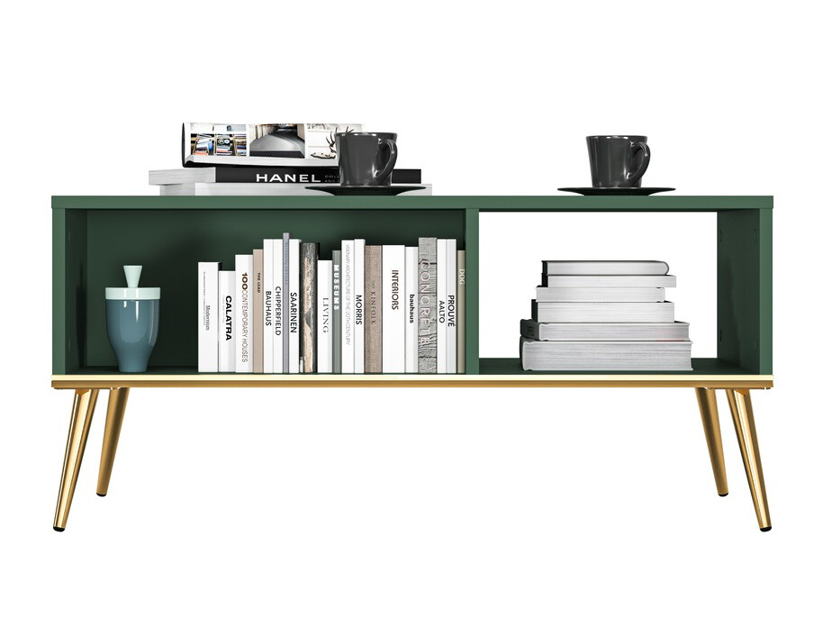 Журнальный столик Flonovu 106 (Темно-зеленый + Золотой)