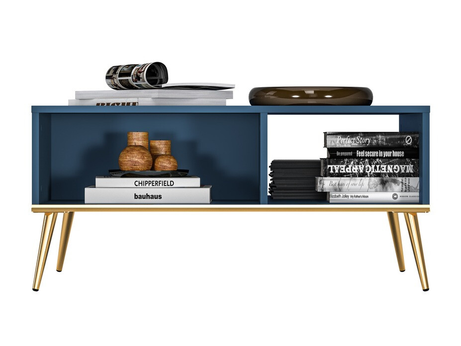 Žurnālu galdiņš Flonovu 106 (Tumši zils + Zelta)