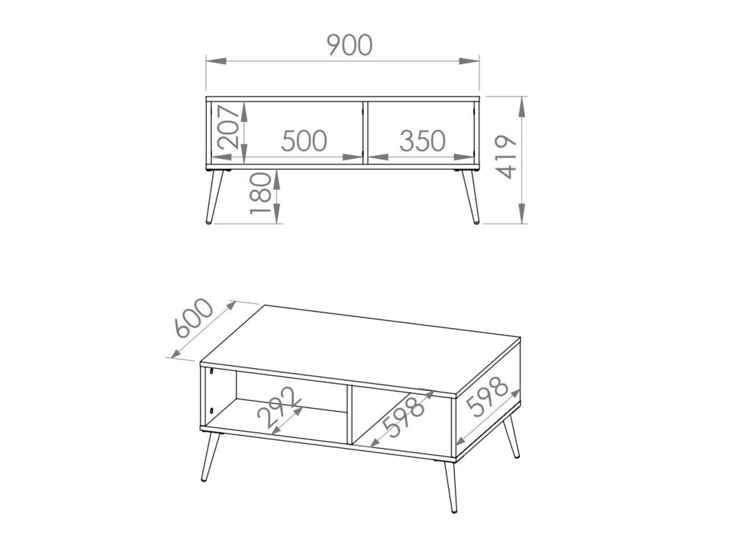 Žurnālu galdiņš Flonovu 106 (Tumši zils + Zelta)