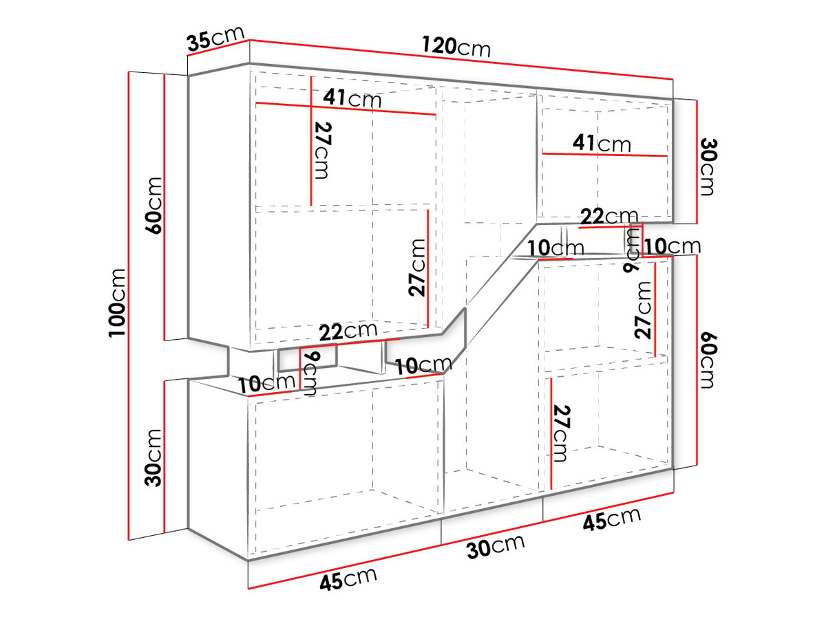 Skapis Comfivo Daldune 101 (Votan ozols + Balts)