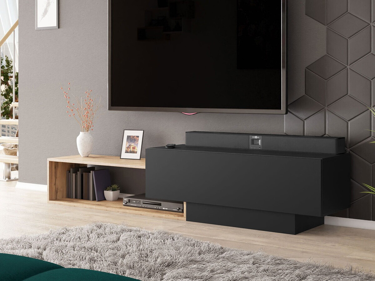TV galds Pinos (Melns + Votan ozols)