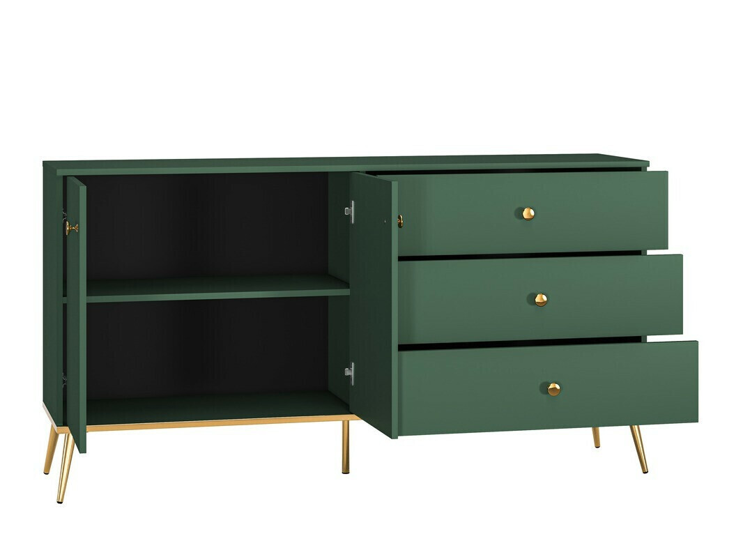 Viesistabas komplekts Flonovu 109 (Tumši zaļš + Zelta)