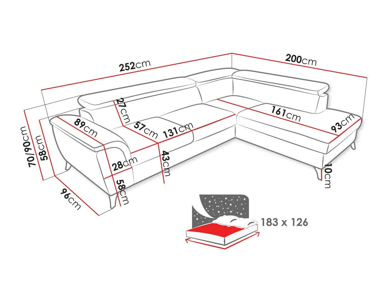 Stūra dīvāns Lincoln 178 (Zetta 291)
