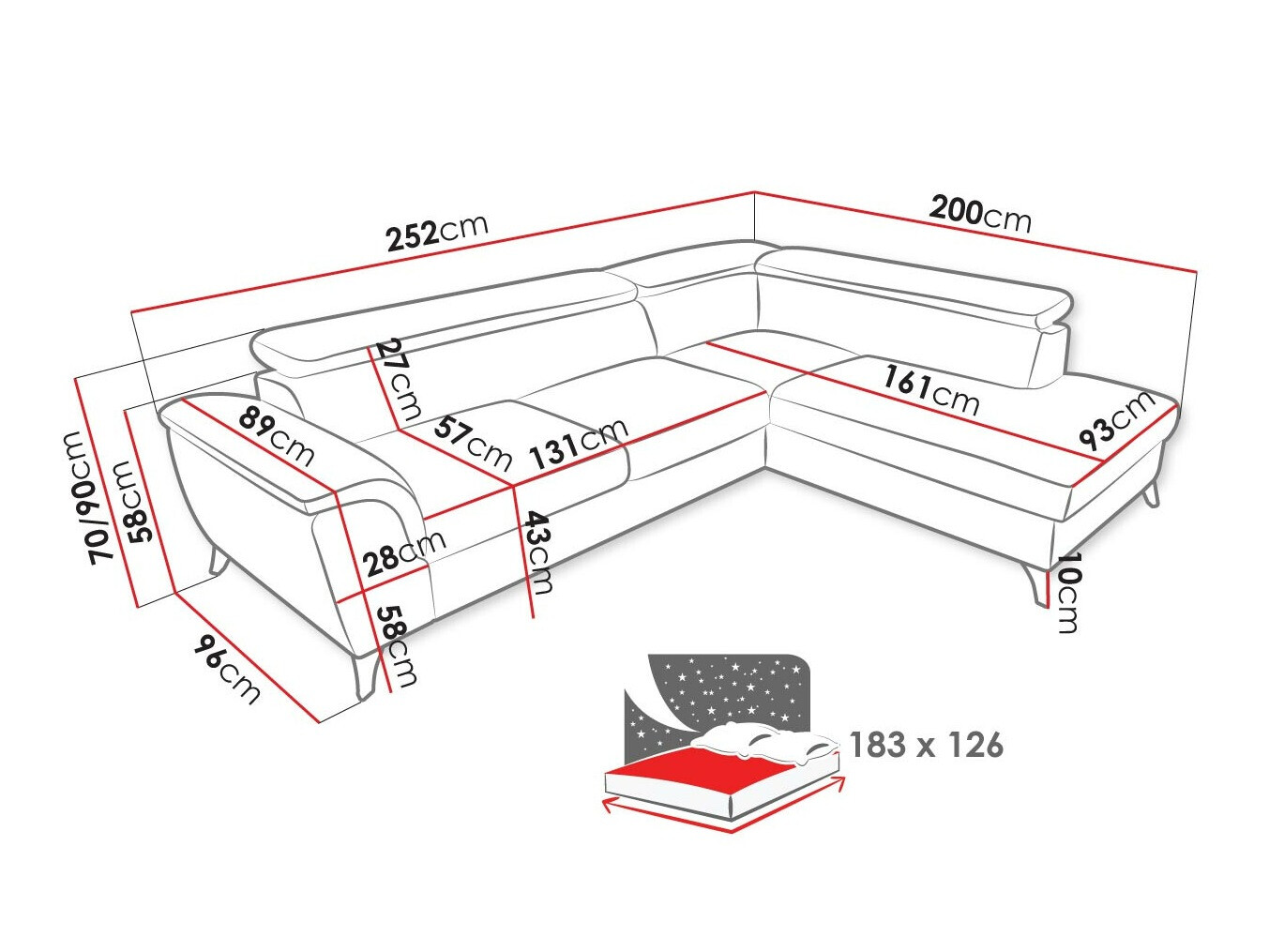 Stūra dīvāns Lincoln 178 (Zetta 293)