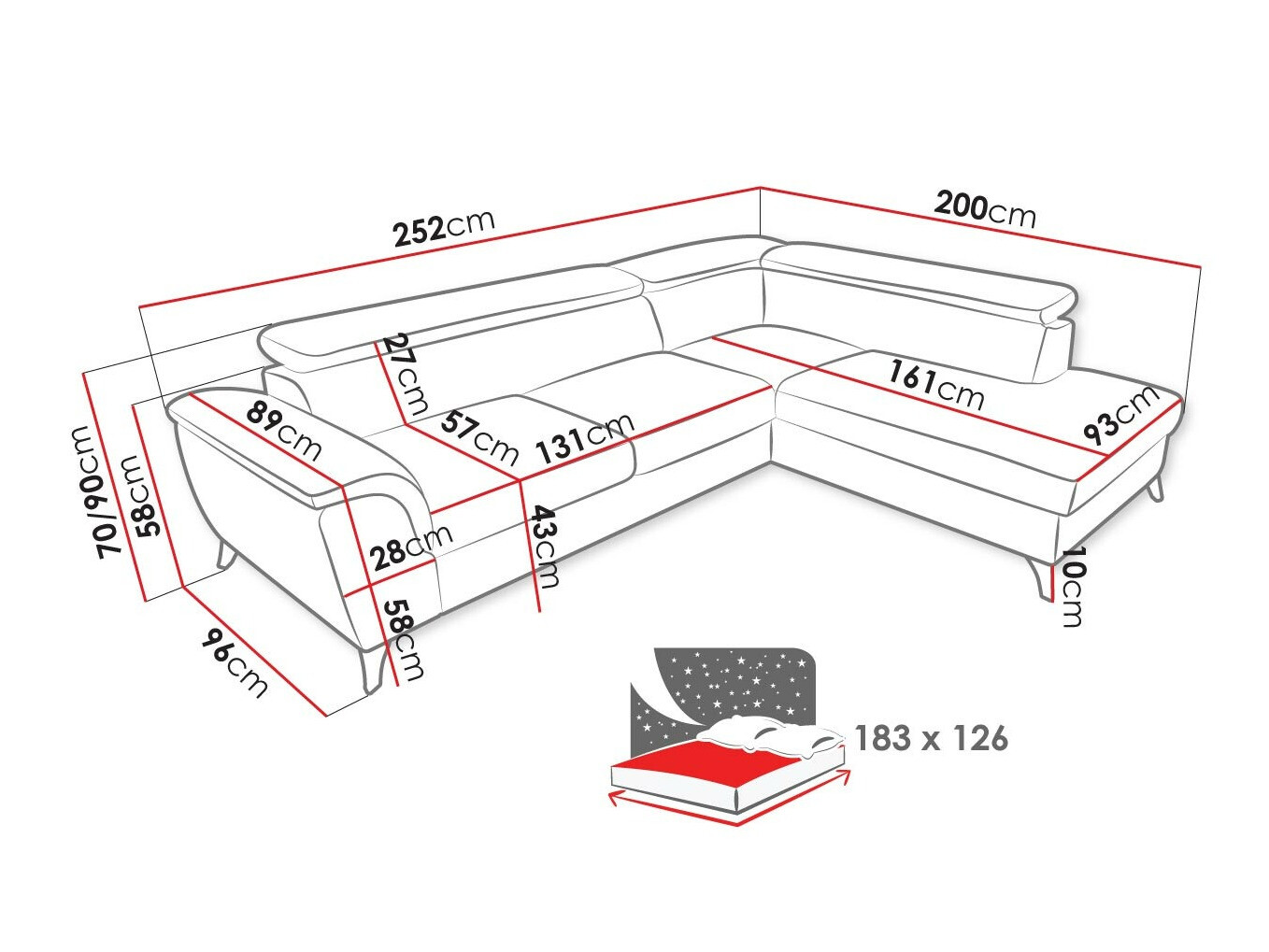 Stūra dīvāns Lincoln 178 (Zetta 295)