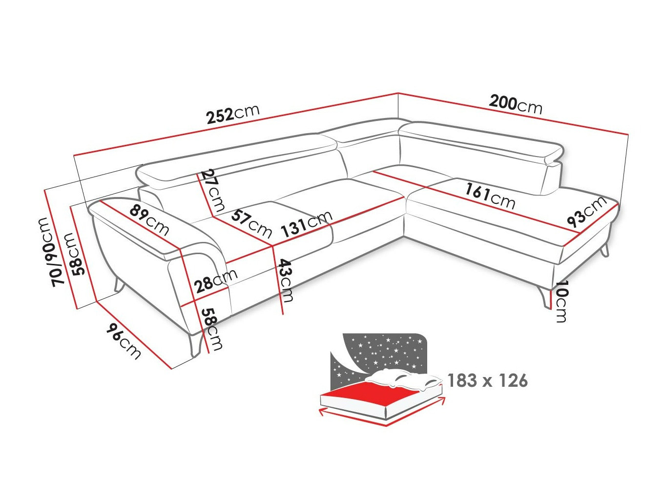 Stūra dīvāns Lincoln 178 (Zetta 300)