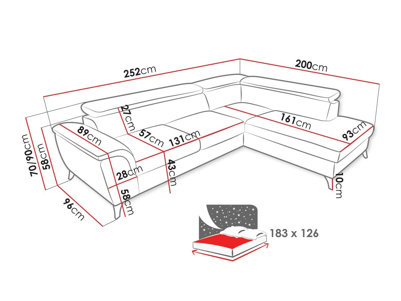 Stūra dīvāns Lincoln 178 (Zetta 305)