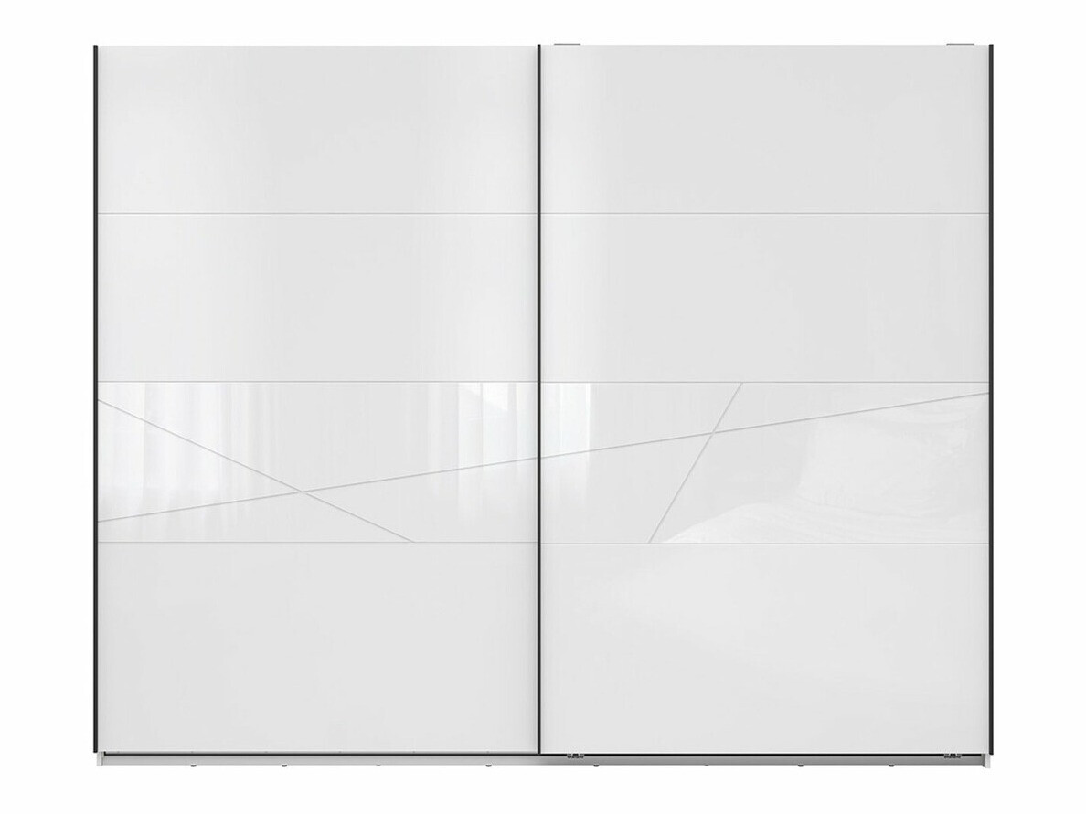 Skapis Fivale 124 (Glancēts balts + Balts)