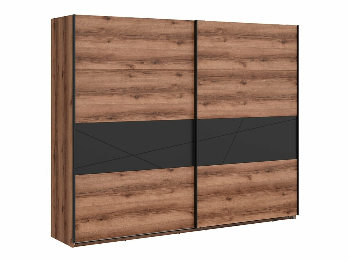 Skapis Fivale 124 (Tumšs delano ozols + Matēts melns)