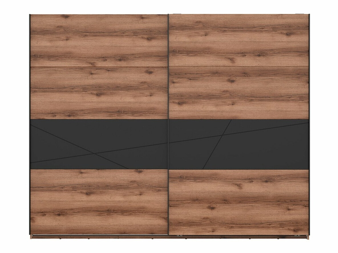 Skapis Fivale 124 (Tumšs delano ozols + Matēts melns)