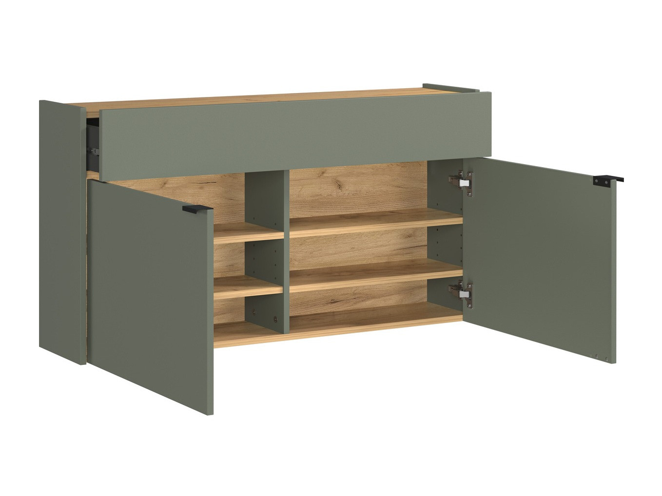 Apavu plaukts Cirsale 102 (Putekļaini zaļa + Navarra ozols)