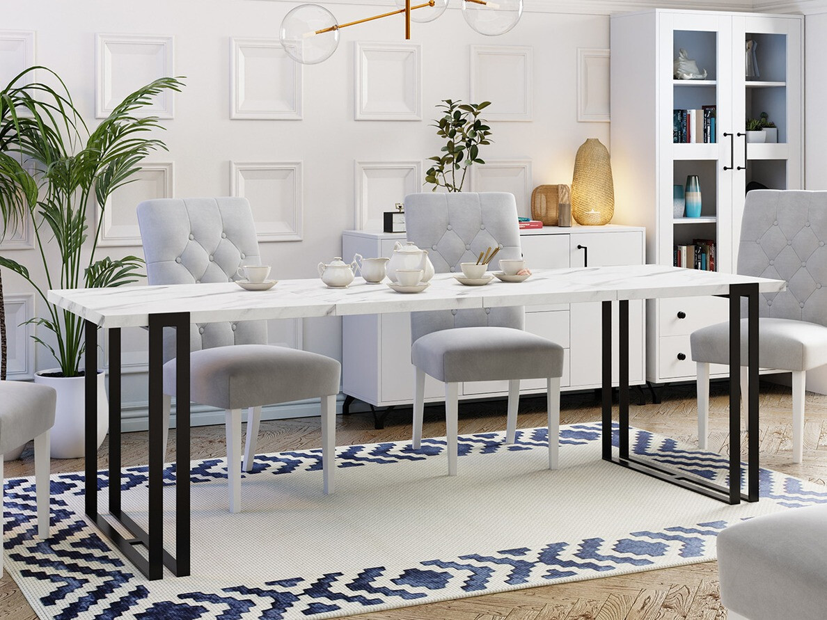 Galds Comfivo 179 (Balts Marmuro + Melns)