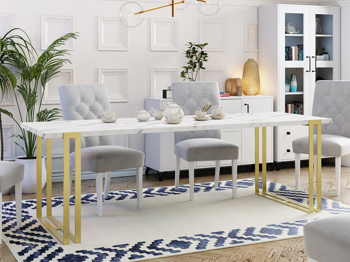 Galds Comfivo 179 (Balts Marmuro + Zelta)