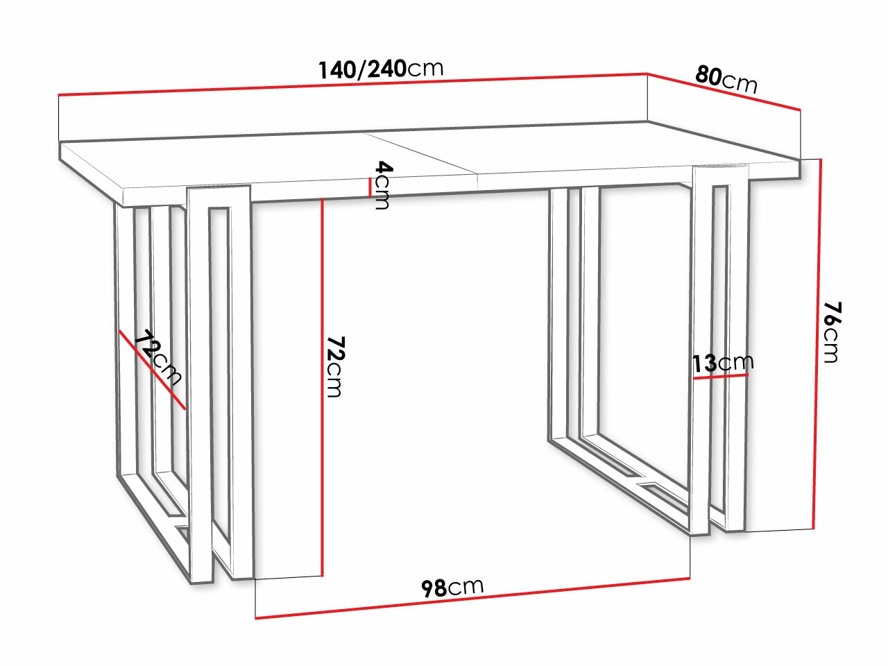 Galds Comfivo 179 (Balts + Melns)