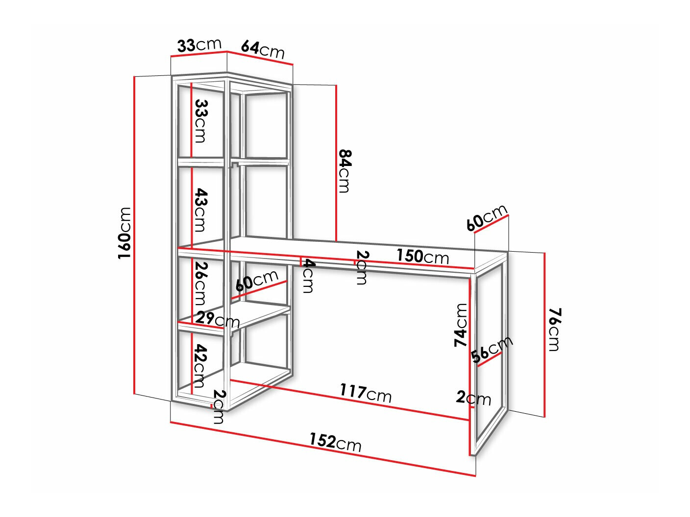 Письменный cтол Oswego 107 (Коричневый + Чёрный)