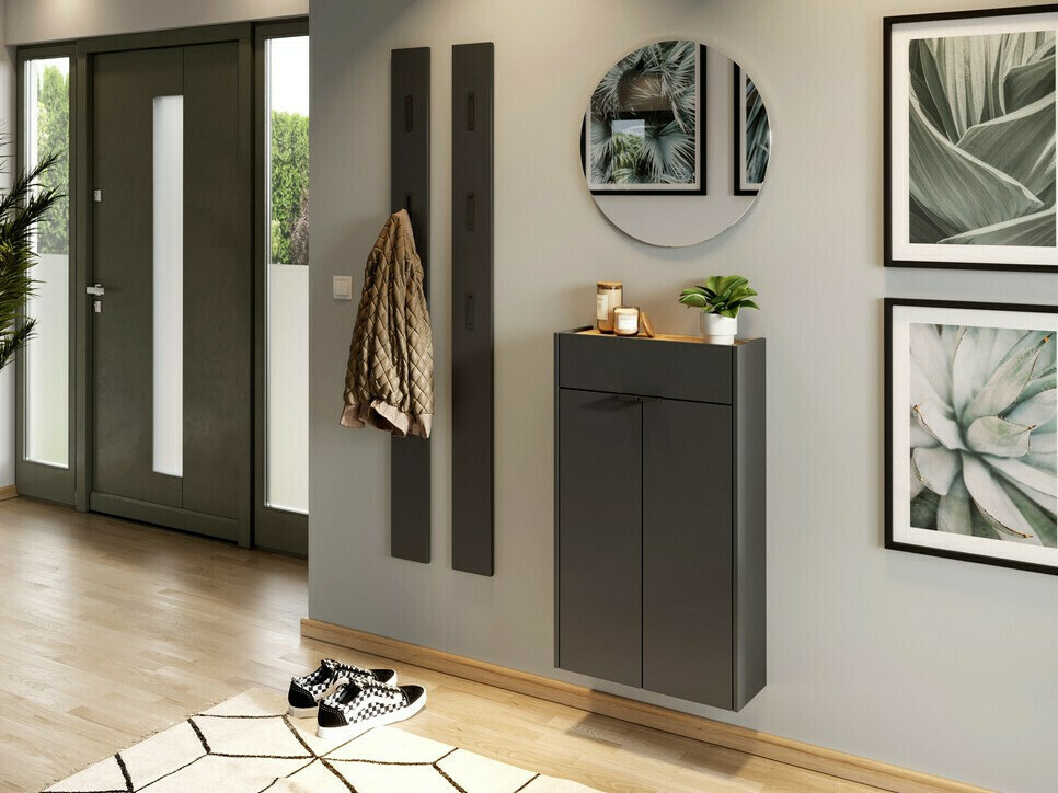 Полка для обуви Cirsale 101 (Графит + Navarra дуб)