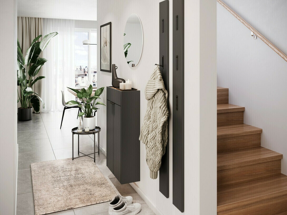 Полка для обуви Cirsale 101 (Графит + Navarra дуб)