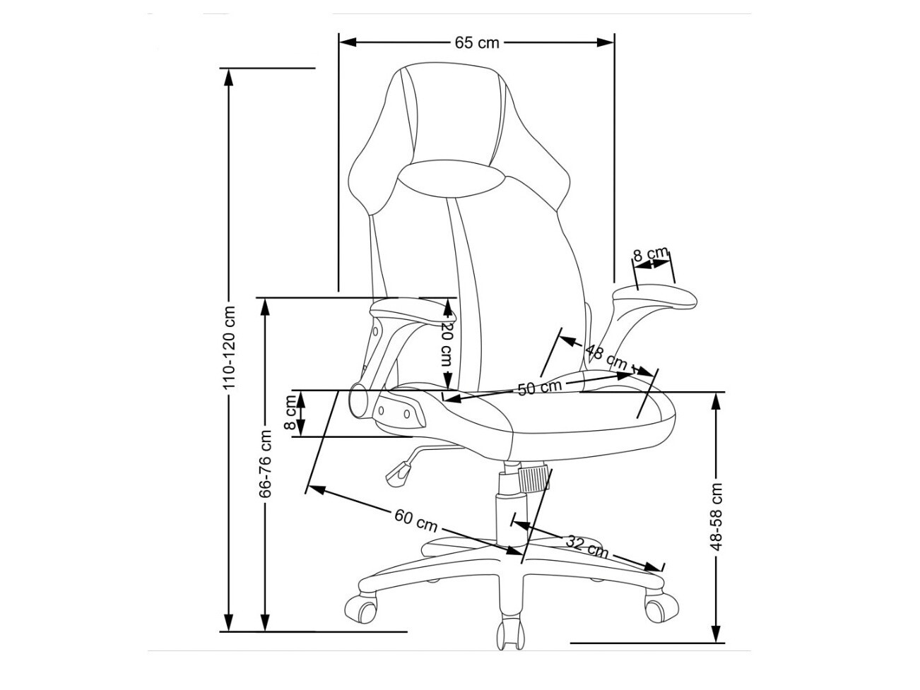 Biroja krēsls Houston 1373 (Pelēks + Melns)