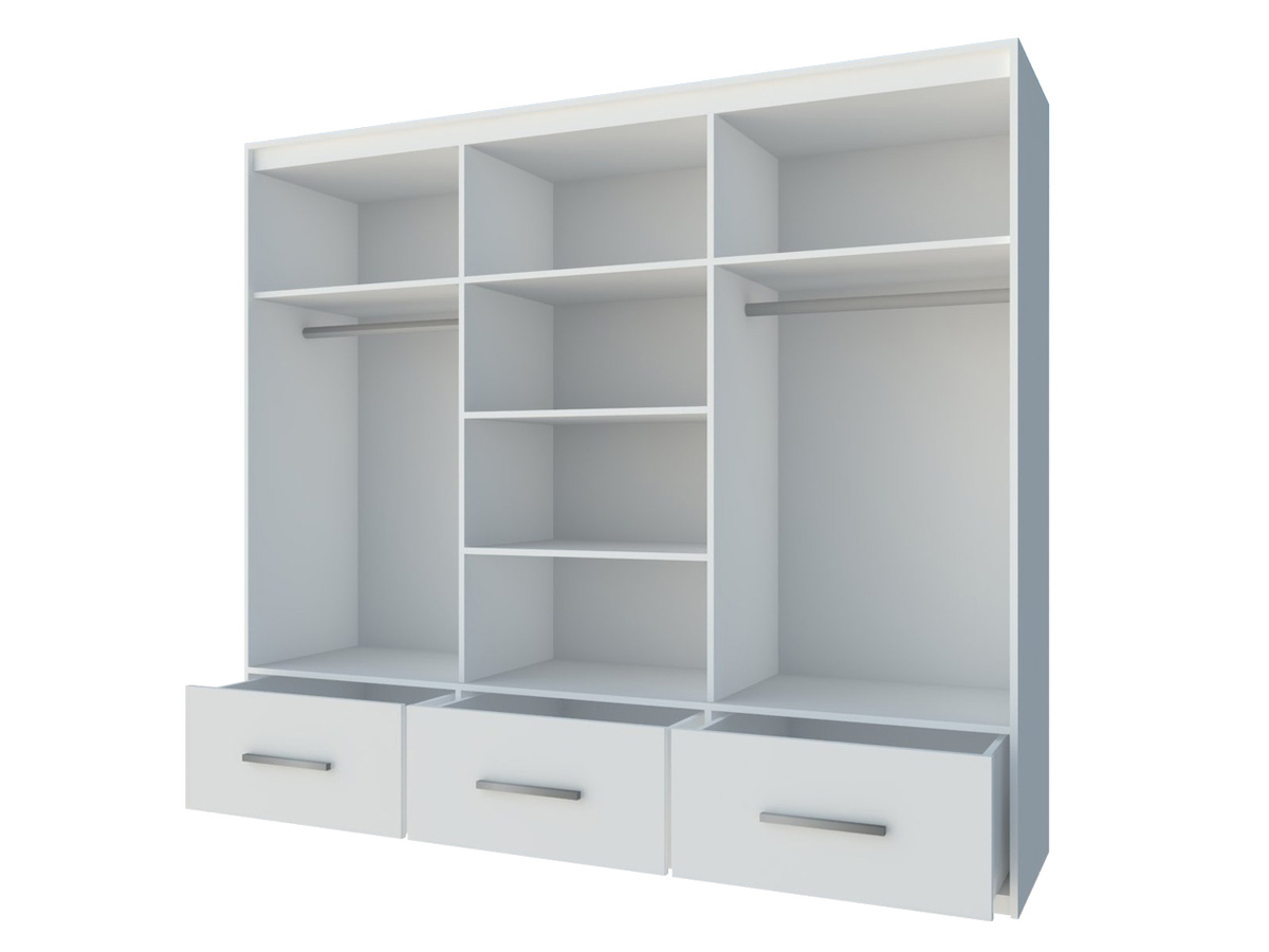 Skapis Honolulu 203 (Glancēts balts + Balts)