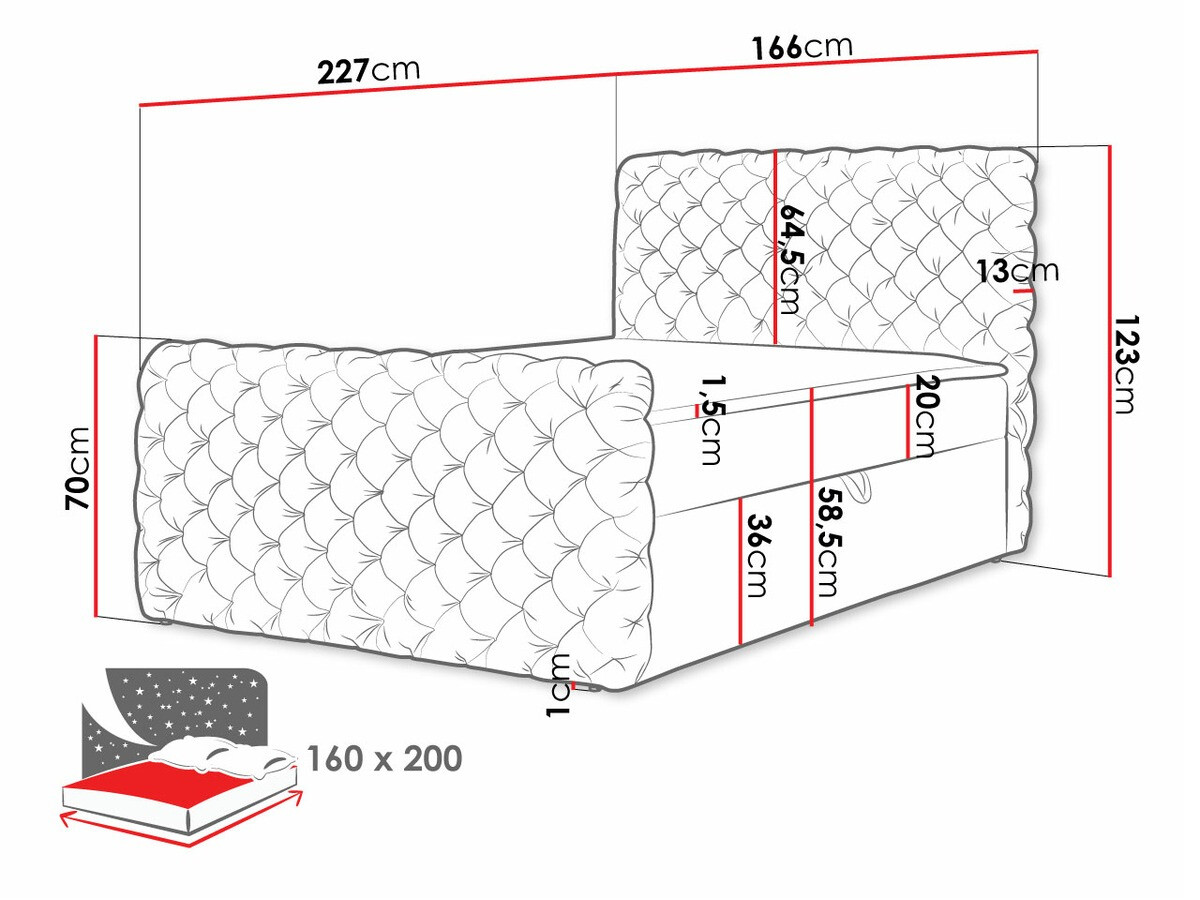 Континентальная кровать Baltimore 186 (Velluto 20)