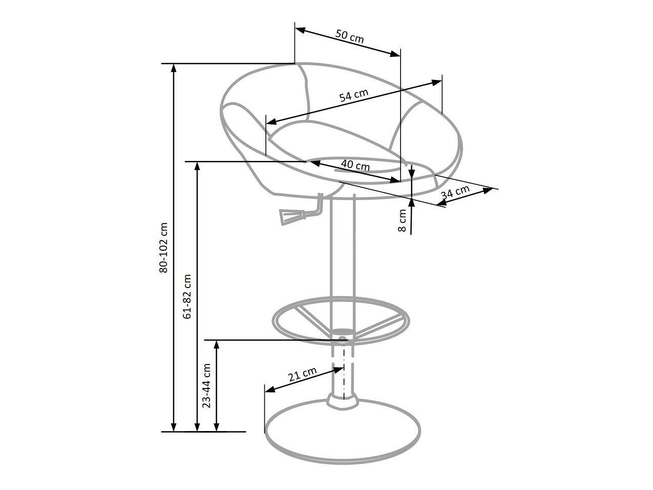 Низкий барный стул Houston 452 (Бежевый)