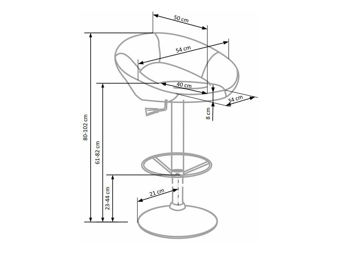 Zemais bāra krēsls Houston 452 (Melns)