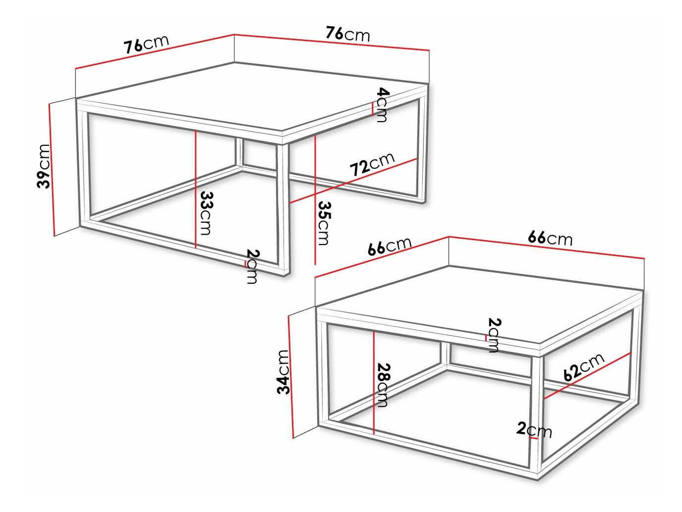 Žurnālu galdiņu komplekts Oswego 101 (Balts marmors + Melns)