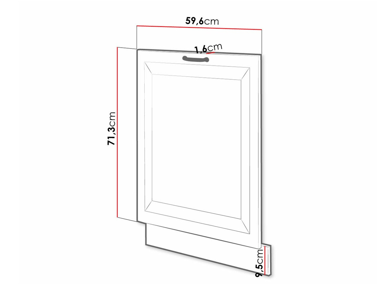 Trauku mazgājamās mašīnas durvis Retro Grey 147