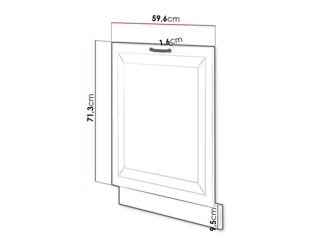 Trauku mazgājamās mašīnas durvis Retro White 147