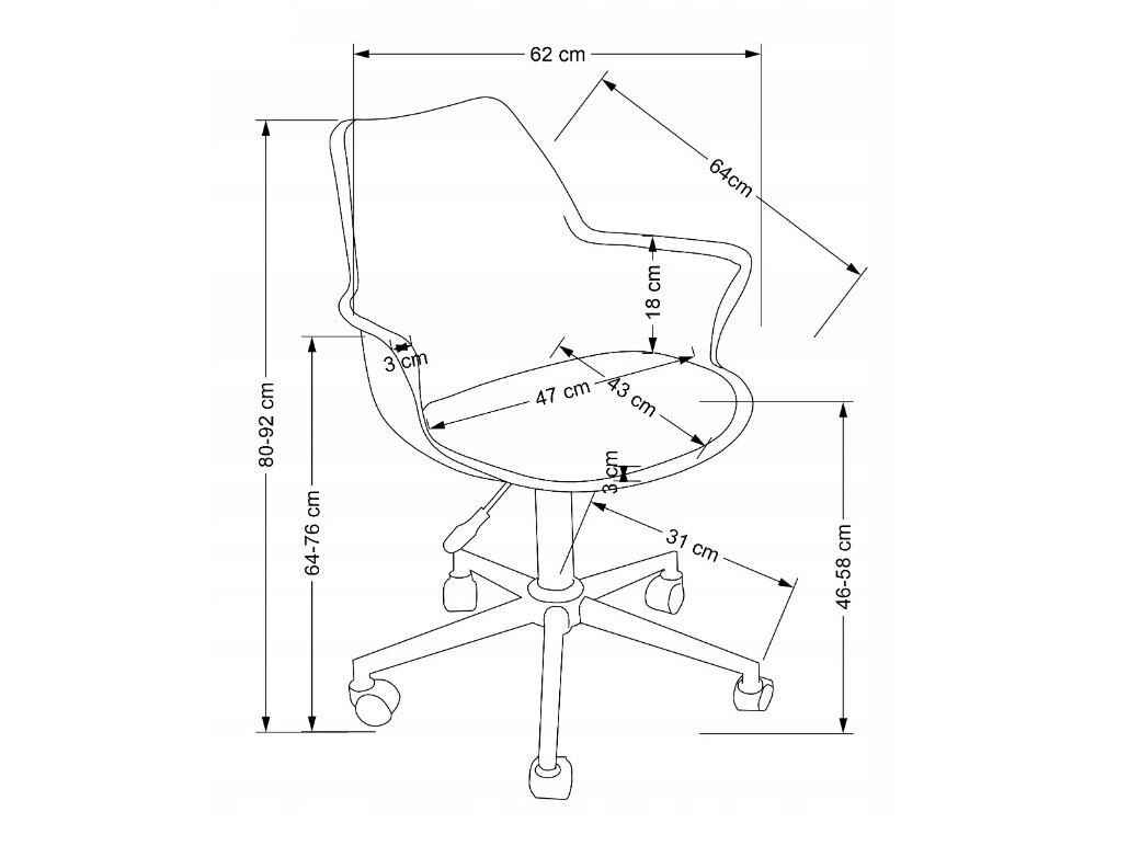 Biroja krēsls Houston 1424 (Tumši rozā)