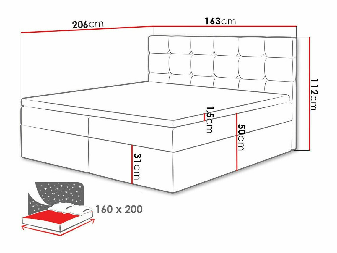 Kontinentālā gulta Comfivo Osculum I (Polo 894)