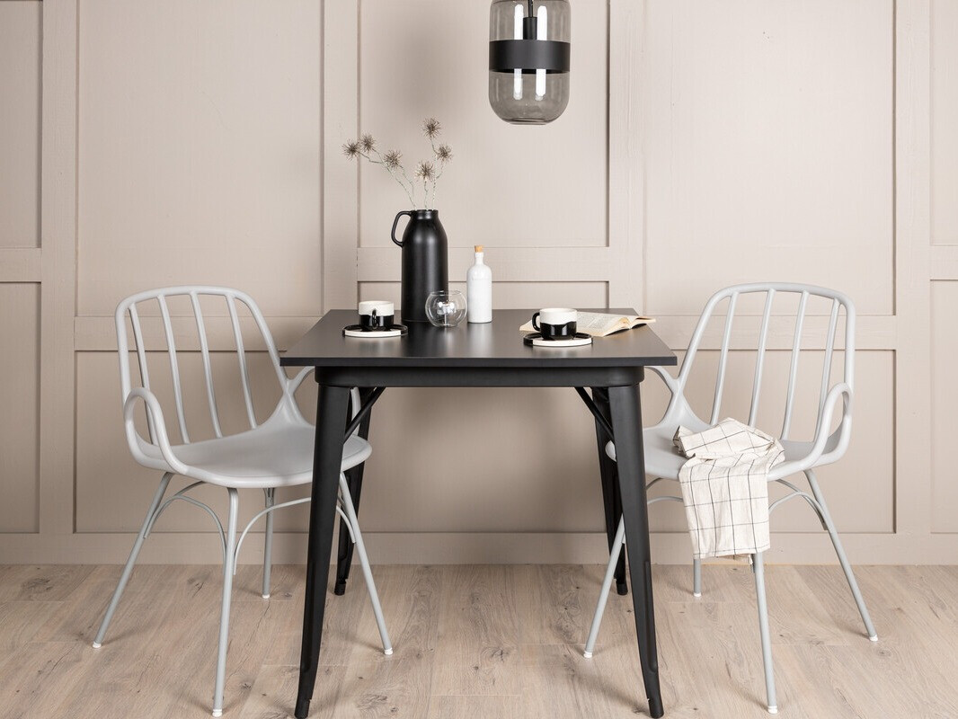 Обеденный гарнитур Dallas 3897 (Чёрный + Светло-серый)