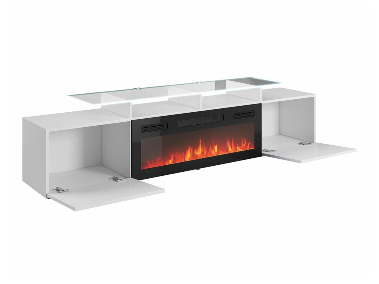 TV galds Charlotte 155 (Balts + Glancēts balts)