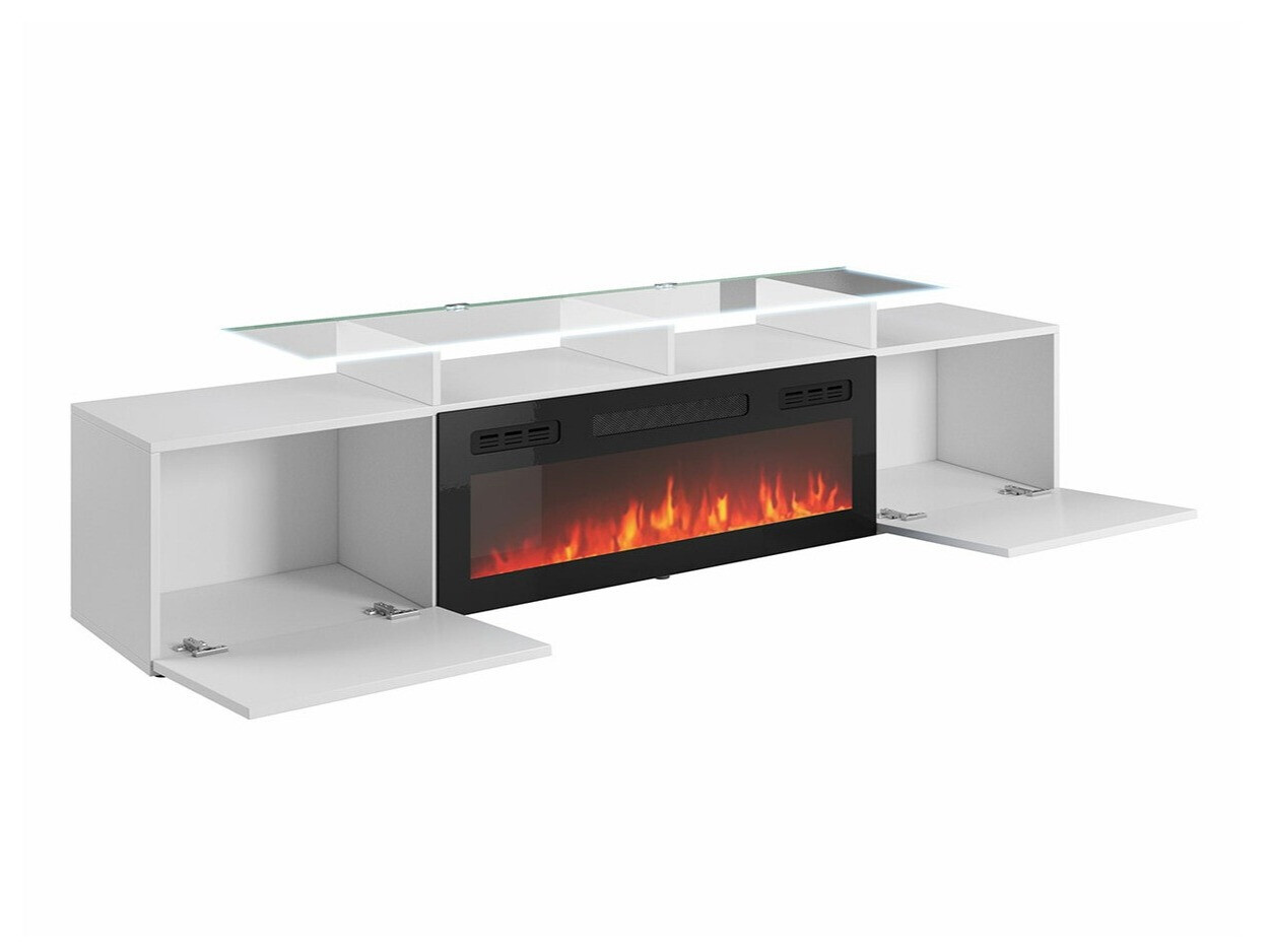 TV galds Charlotte 155 (Melns + Glancēts melns)