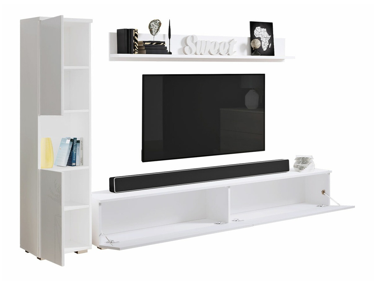 Набор для гостиной Sarasota 130 (Тёмно-серый + Глянцевый белый)