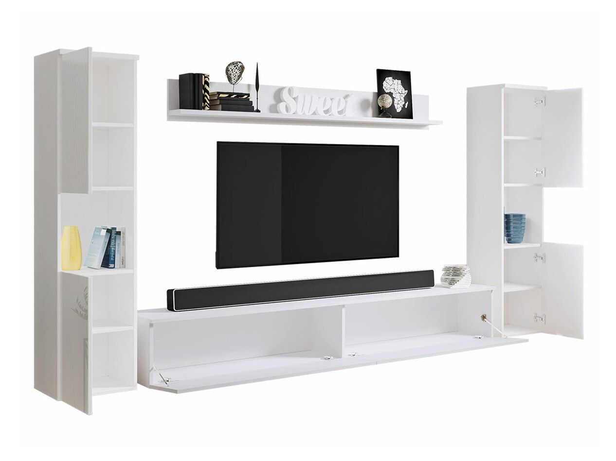 Набор для гостиной Sarasota 131 (Тёмно-серый + Глянцевый белый)