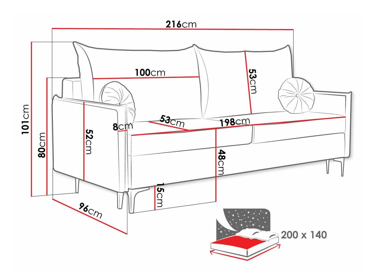 Dīvāns gulta Clovis 103 (Manila 02)