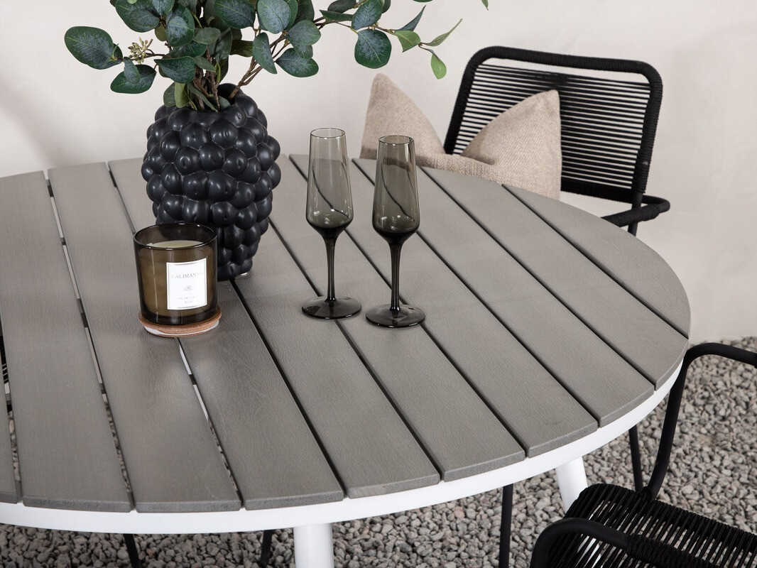 Galds un krēslu komplekts Dallas 3924 (Balts + Pelēks)