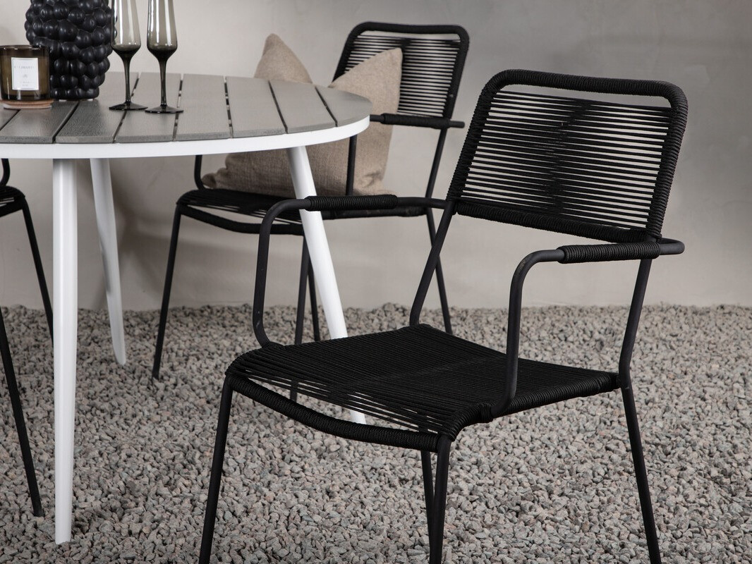 Galds un krēslu komplekts Dallas 3924 (Balts + Pelēks)