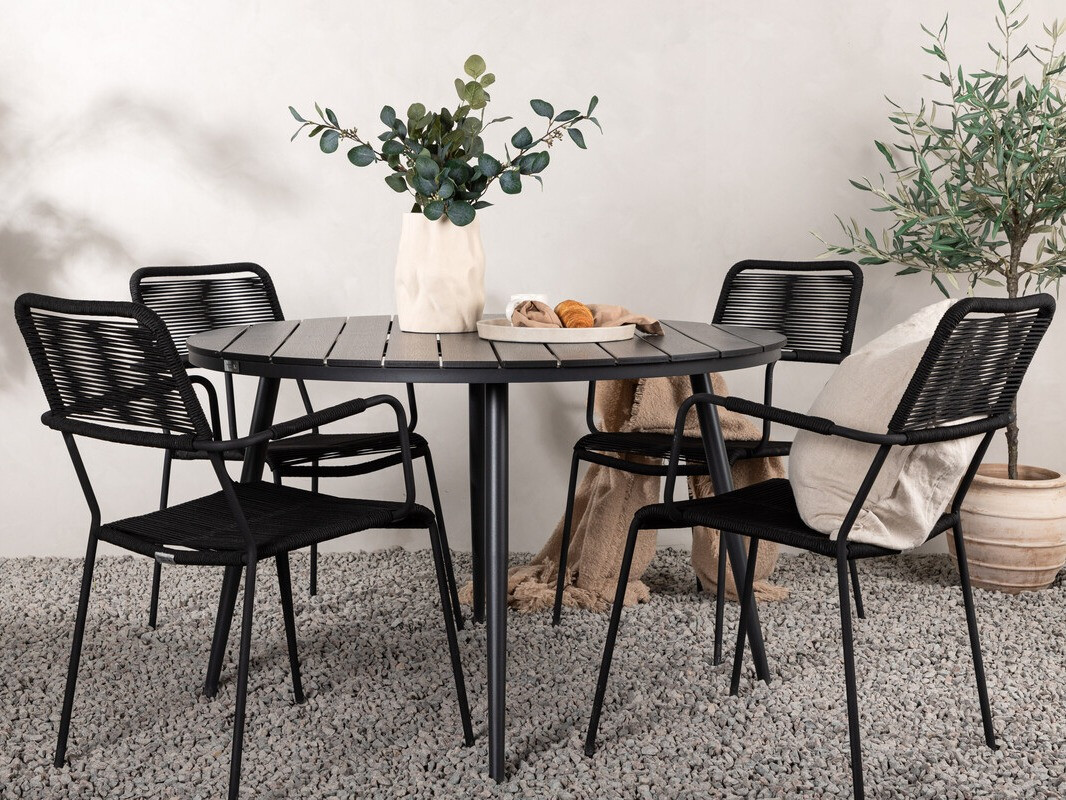 Galds un krēslu komplekts Dallas 3924 (Melns)