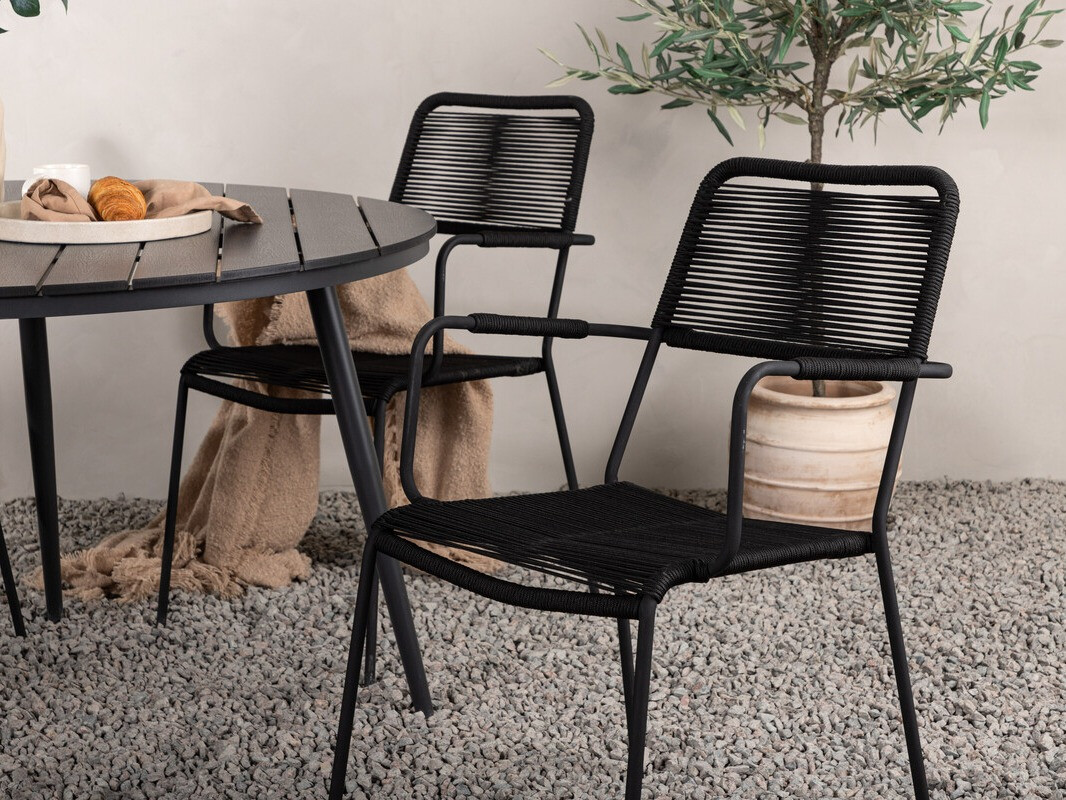 Galds un krēslu komplekts Dallas 3924 (Melns)