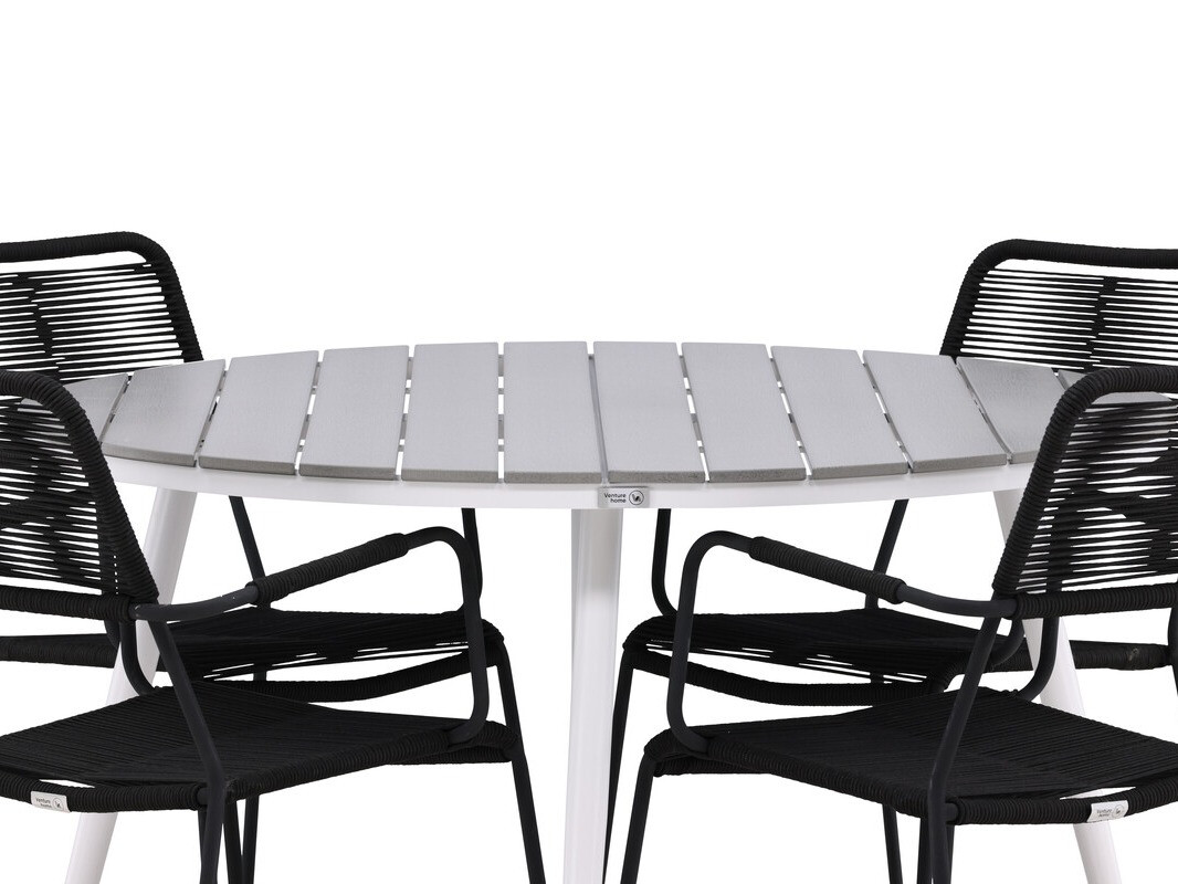 Стол и стулья Dallas 3924 (Белый + Серый)