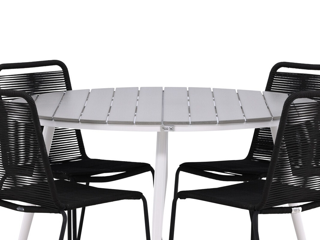 Стол и стулья Dallas 3925 (Белый + Серый)