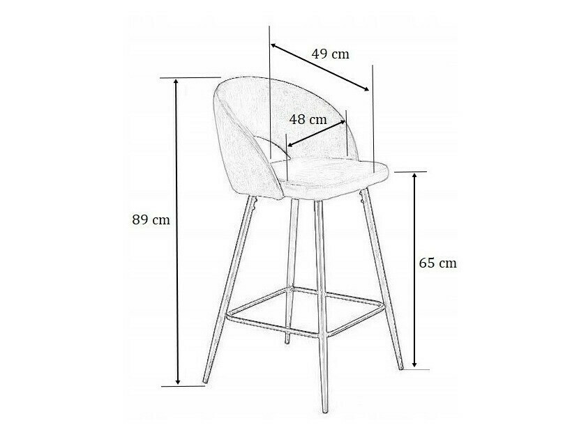 Zemais bāra krēsls Houston 881 (Krēms + Melns)